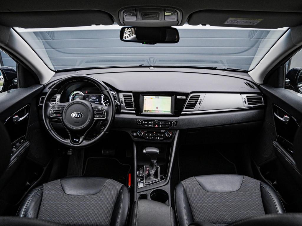 Kia Niro 1.6 GDi Hybrid DynamicLine | Navi | Camera | Climat, Auto's, Kia, Gebruikt, Blauw, Leder en Stof, Origineel Nederlands