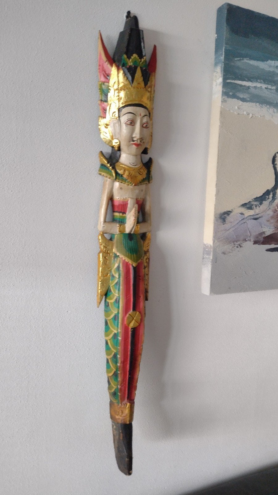 Houten Balinese Wanddecoratie - ca. 1 meter lang, Overige onderwerpen, Handgemaakt, Ophalen of Verzenden, Wanddecoratie