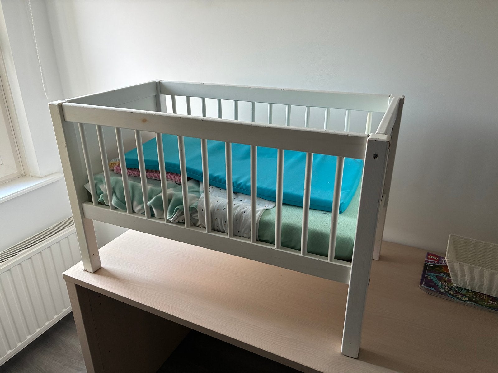 Wit poppen ledikant - 88x49x55cm, Ophalen, Gebruikt, Overige typen