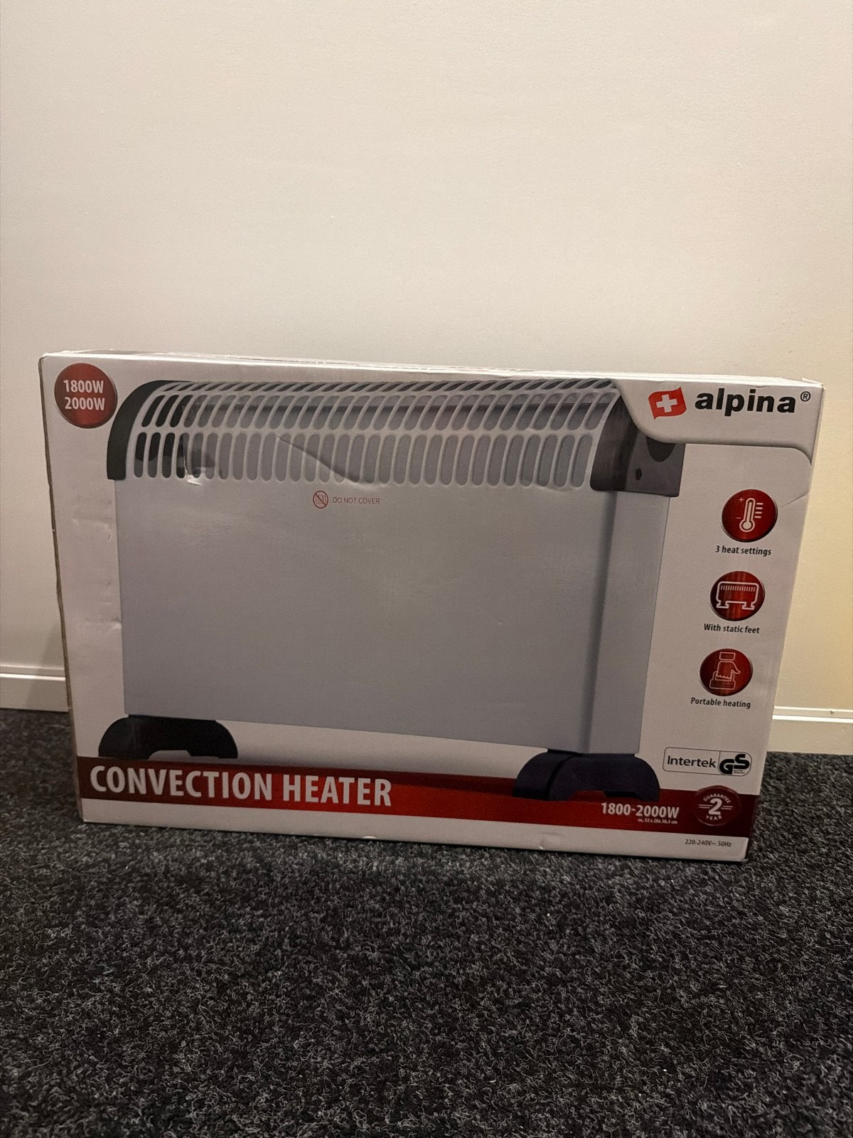 Alpina Convectie Kachel 1800-2000W - Nieuw in doos, Ophalen, 30 tot 80 cm, 60 tot 150 cm, 800 watt of meer