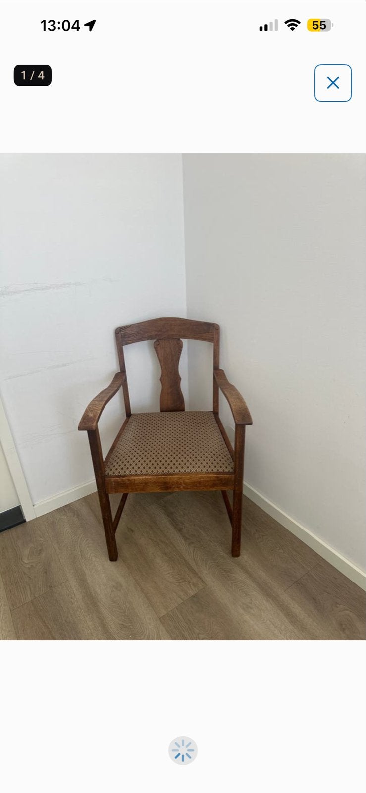 Gratis op te halen: Vintage houten stoel met armleuningen, Antiek en Kunst, Ophalen