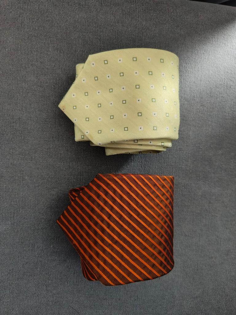 Set van 2 heren stropdassen: Profuomo & Giovanni Galli, Kleding | Heren, Stropdassen, Bruin, Ophalen of Verzenden, Met patroon