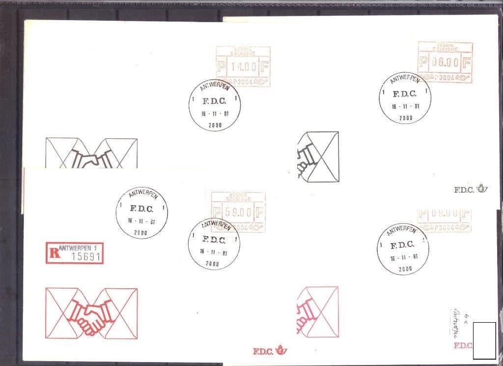 4x FDC Automaatzegels (1981), Postzegels en Munten, Ophalen of Verzenden, Envelop