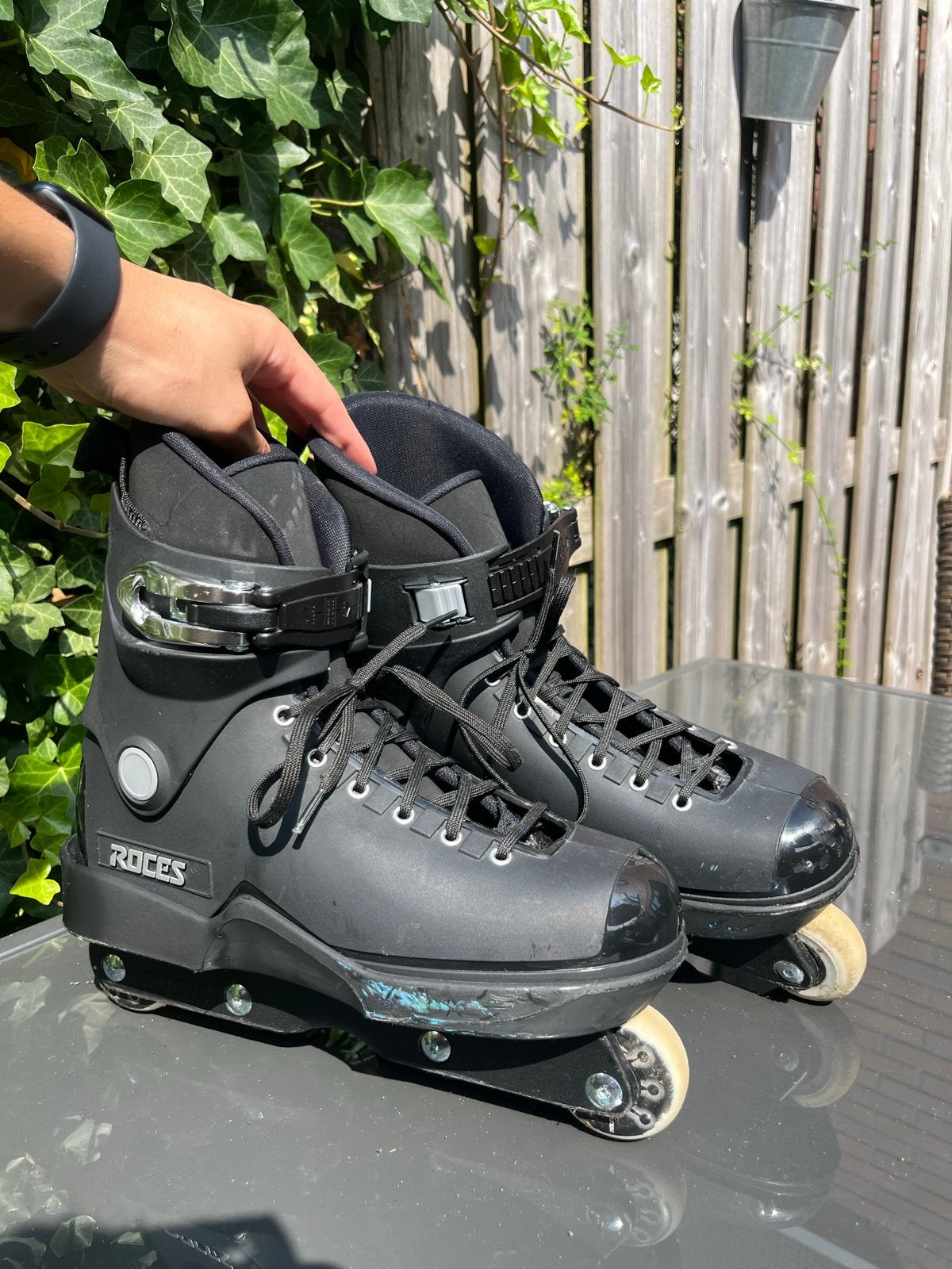 Roces M12 Aggressive Skates Maat 44 + bescherming, Ophalen of Verzenden, Gebruikt, Overige typen, Overige merken