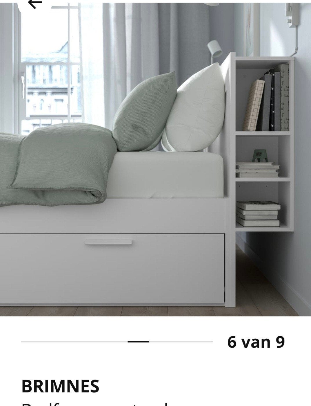 brimnes achterwand voor bed, Ophalen, Gebruikt, Wit, Tweepersoons