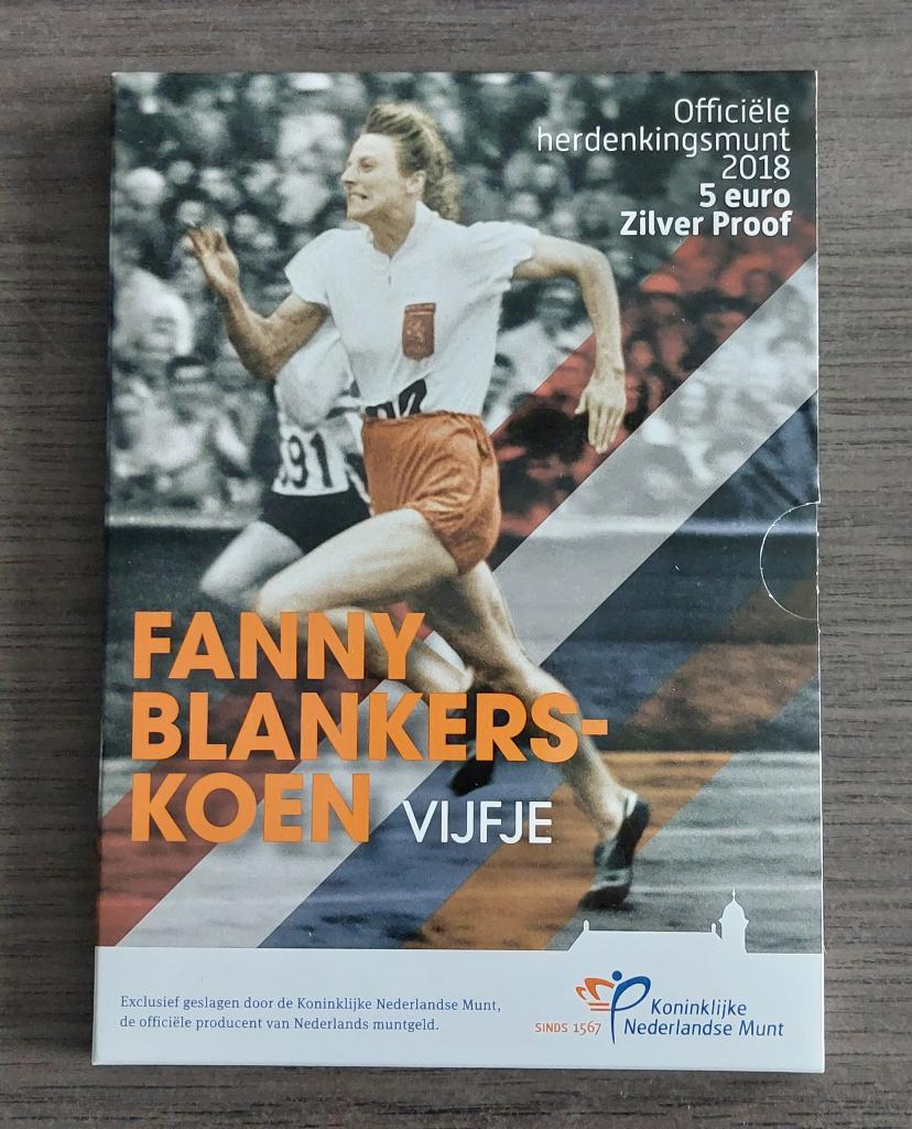 5 euro 2018 F.B. Koen zilver PROOF orig. verpakking 39 euro, Ophalen of Verzenden, Koningin Beatrix, Euro's, Zilver