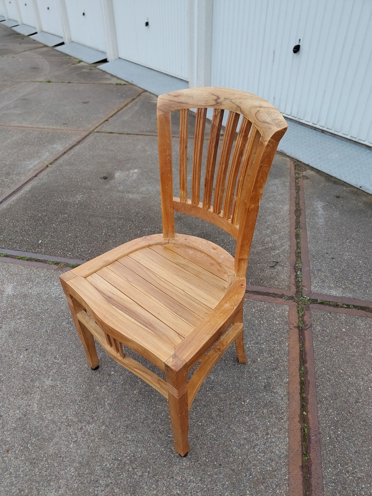 Houten tafelblad 2, 4 of 6 teak houten stoelen, Ophalen, Gebruikt, Bruin, Vijf, Zes of meer stoelen