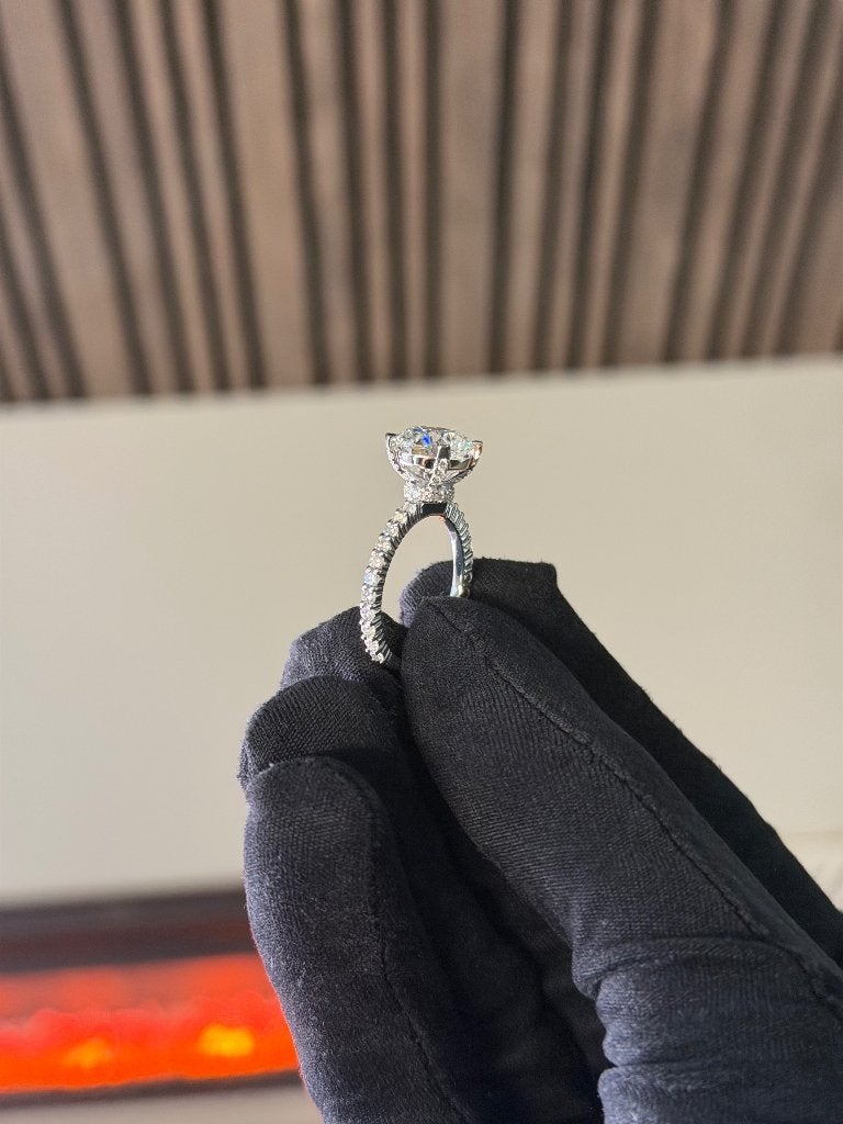 3.15 CT Ronde Lab-Grown Diamant Ring 14K Witgoud | IGI, Sieraden, Tassen en Uiterlijk, Ringen, Wit, Nieuw, Ophalen of Verzenden