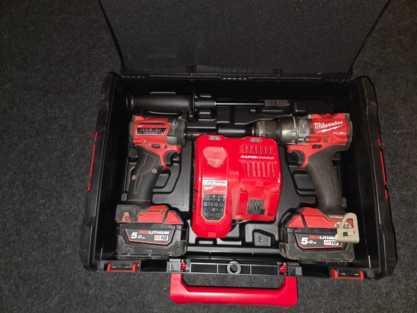 Milwaukee M18 FPD3 boormachine / M18 FID3 Slagmoersleute, 600 watt of meer, Ophalen of Verzenden, Klopboormechanisme, Zo goed als nieuw