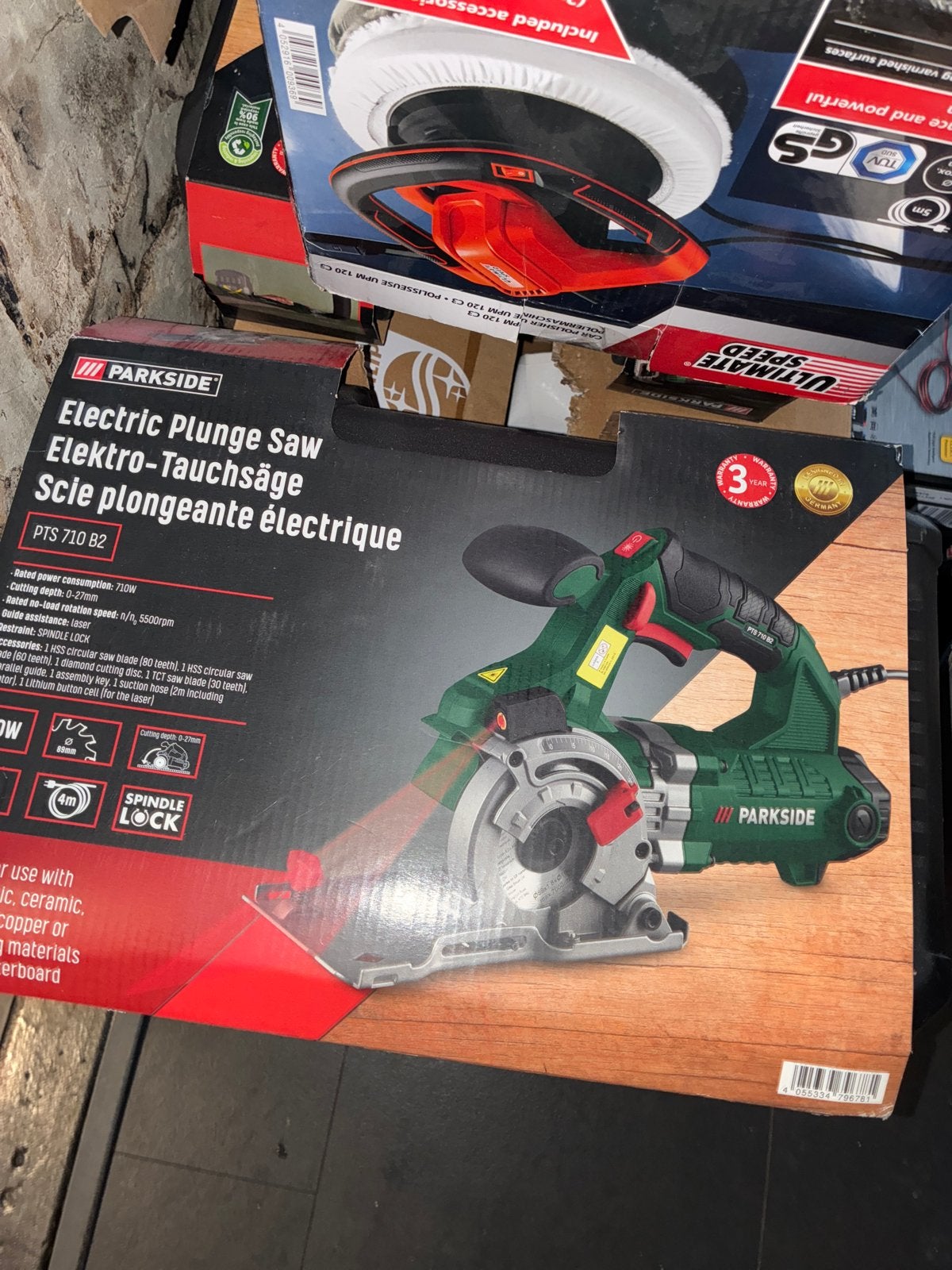 Parkside PTS 710 B2 elektrische invalzaag - Nieuw in doos, Minder dan 30 mm, Invalzaag, Nieuw, 600 tot 1200 watt