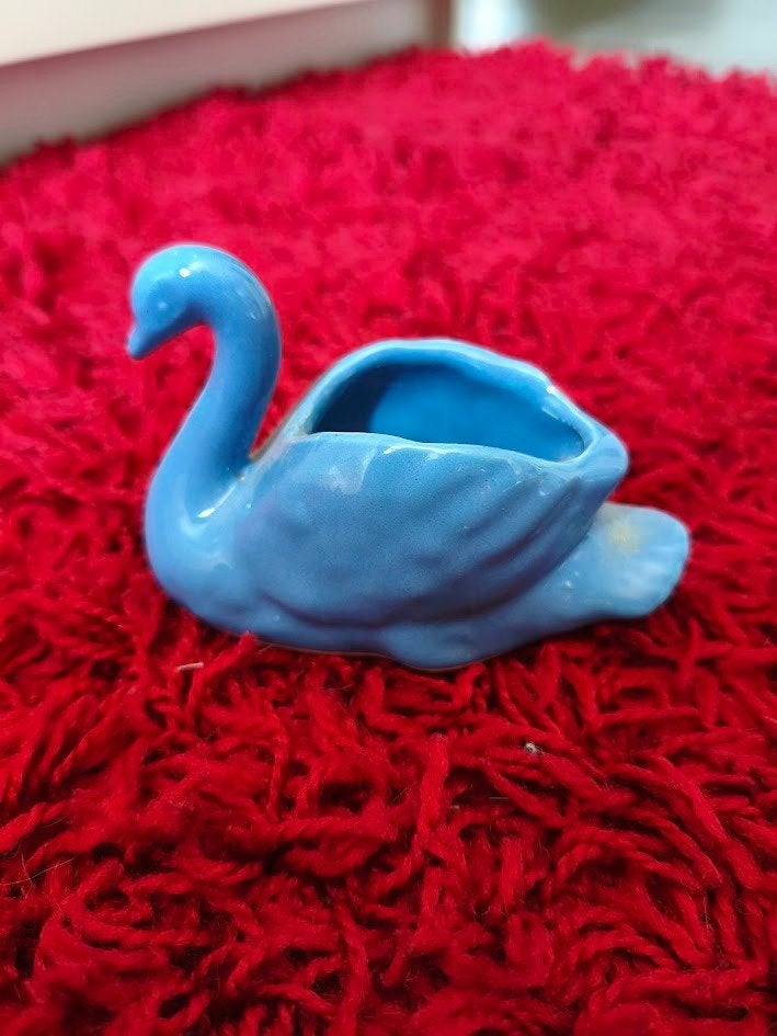 Vintage keramiek zwanen bakje / potje, Verzamelen, Ophalen of Verzenden, Gebruikt, Dier