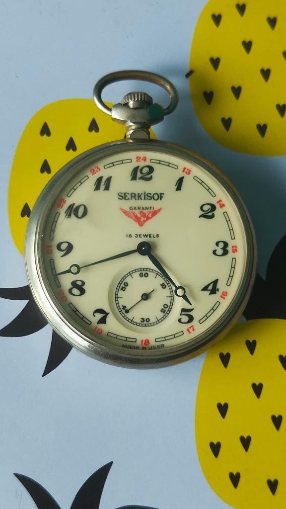 Serkisof - Demiryolu - Molnija zakhorloge Turkse spoorwegen, Antiek en Kunst, Antiek | Klokken, Ophalen of Verzenden