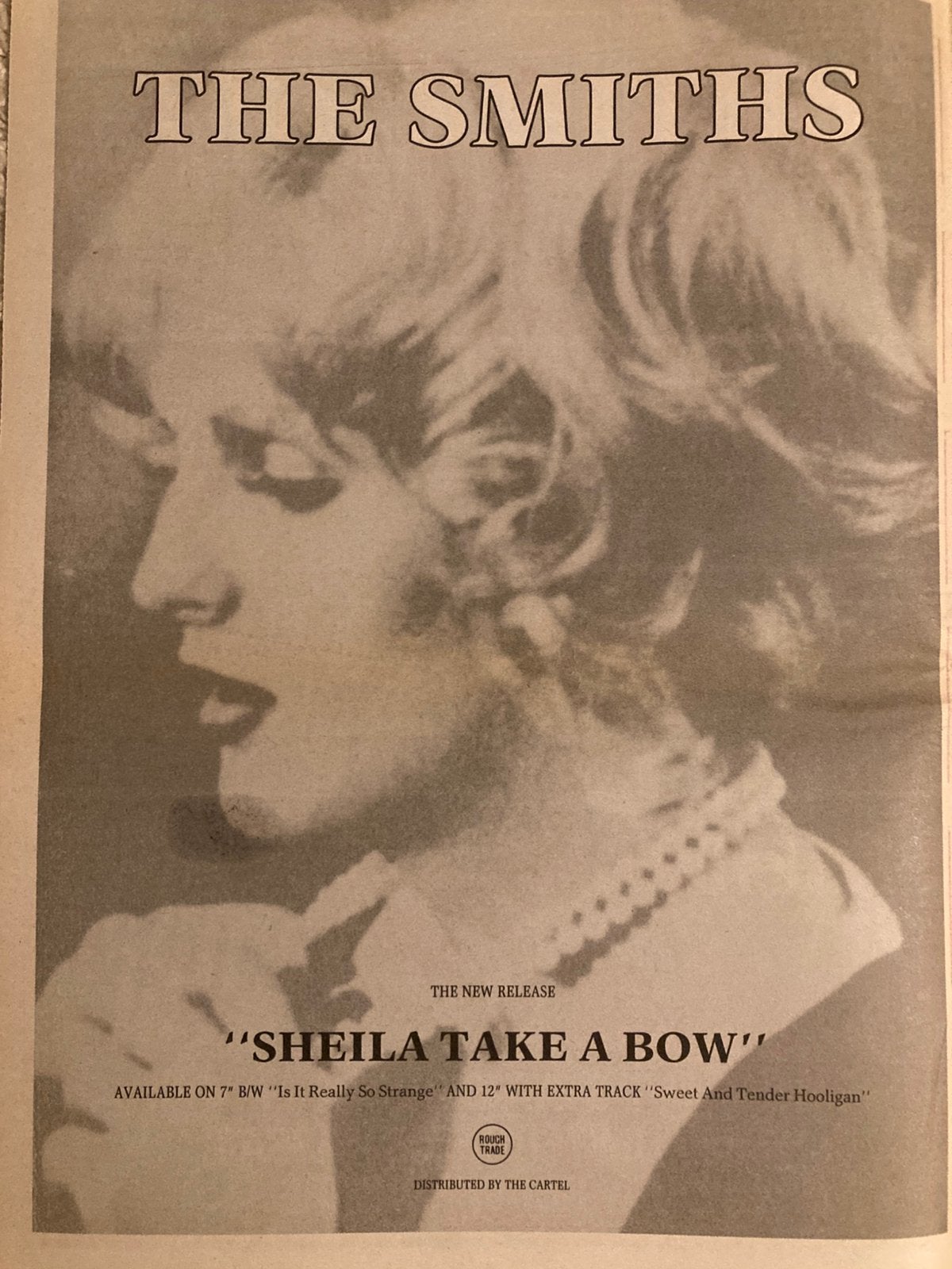THE SMITHS Sheila Take A Bow release A3 advertentie, Ophalen of Verzenden, Gebruikt, A1 t/m A3