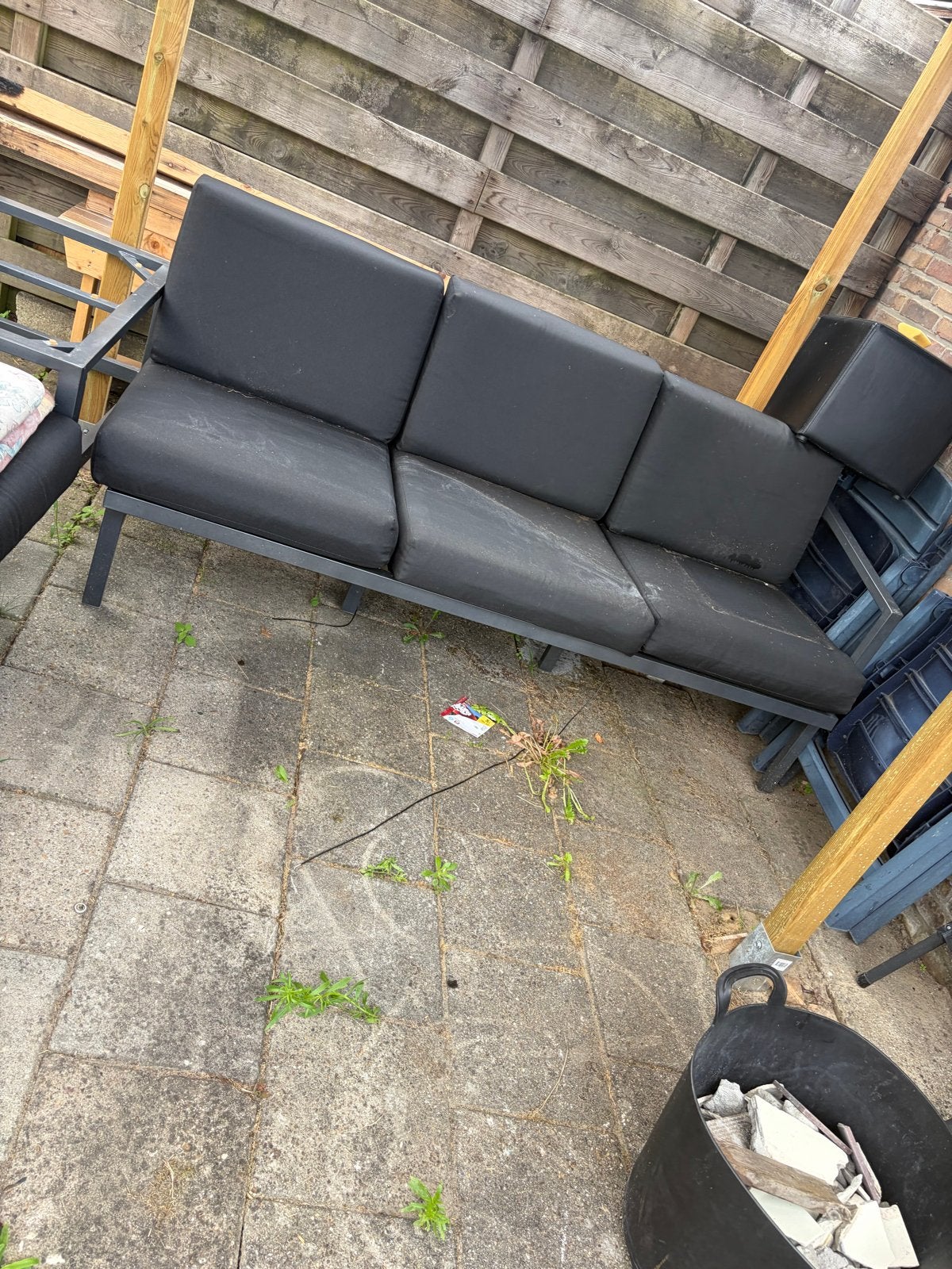 Tuinset met tafel, Ophalen, 5 zitplaatsen, Gebruikt, Aluminium