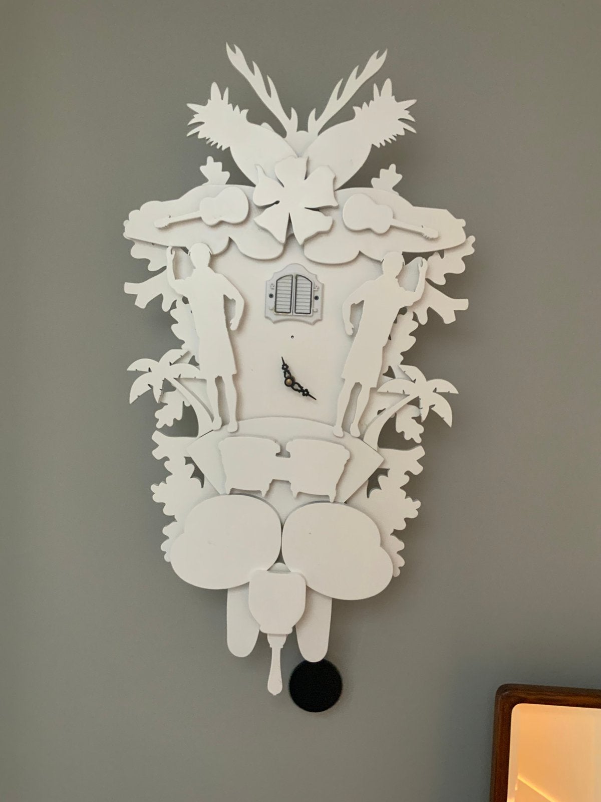 Moderne Witte Design Eletrische Koekoeksklok Klok Hangklok, Ophalen