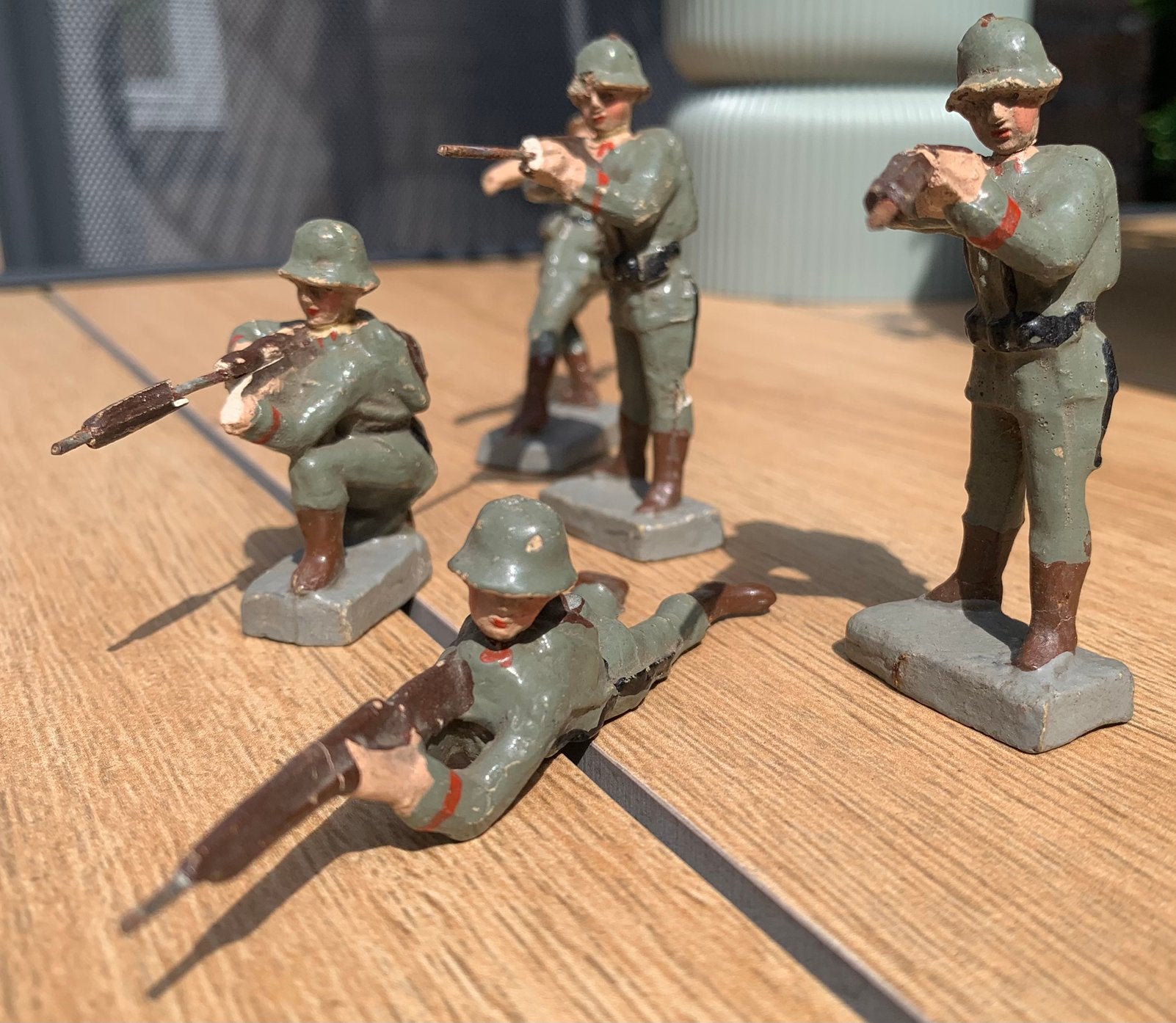 Groep oude Duitse soldaatjes WO 1 en 2, Antiek en Kunst, Antiek | Speelgoed, Ophalen of Verzenden
