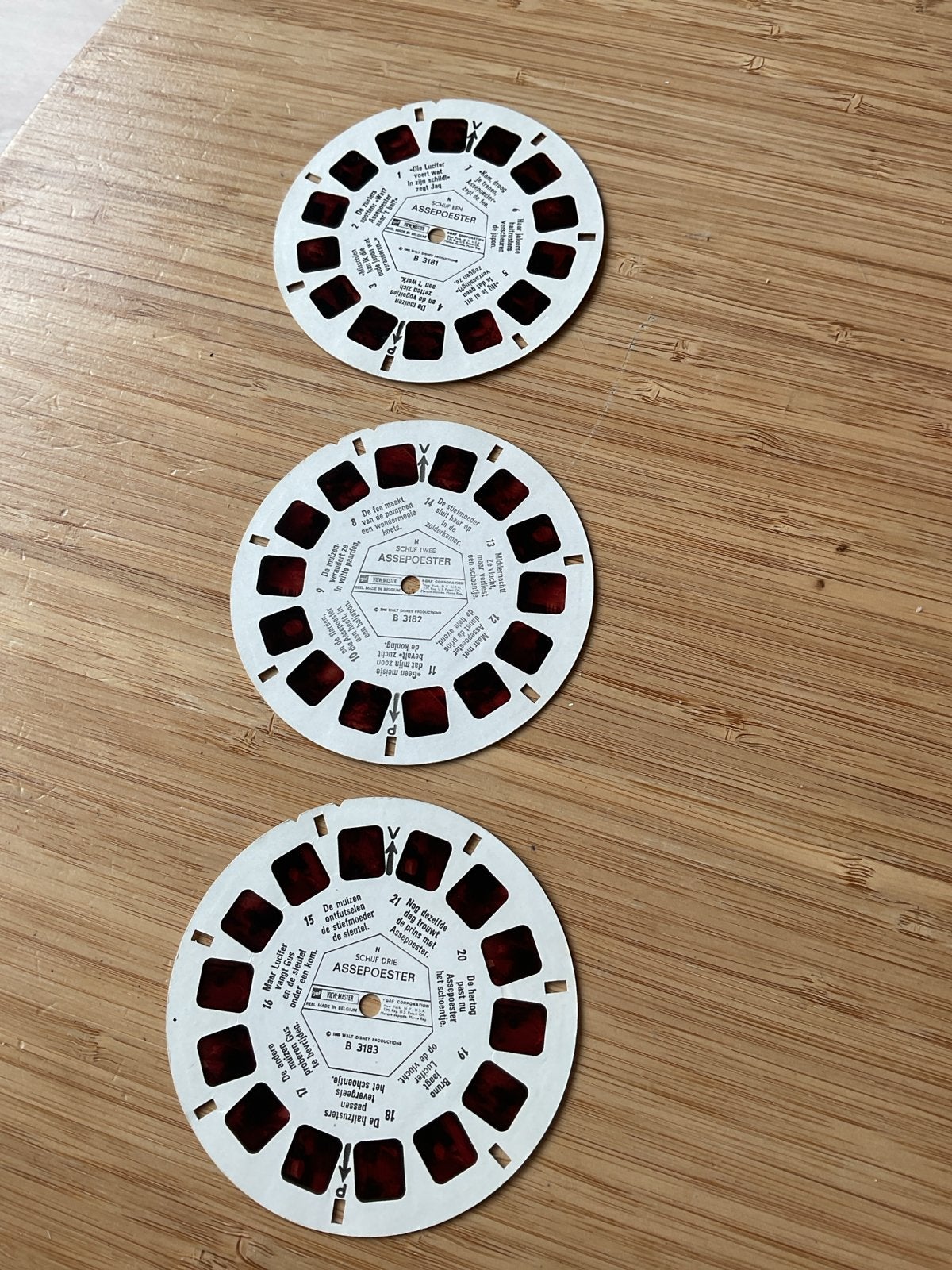 View-Master Schijven: Assepoester (3 stuks), Ophalen of Verzenden, Gebruikt