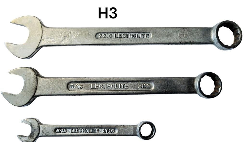 Set H3 LECTROLITE Vintage Steeksleutels Oldtimer Garage 1950, Auto diversen, Autogereedschap, Verzenden, Gebruikt