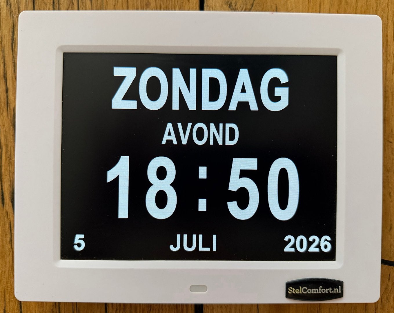 Dementie Klok met Groot Display, Wit, Ophalen of Verzenden, Zo goed als nieuw, Digitaal