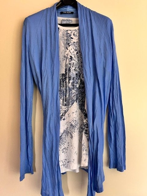 BETTY BARCLAY shirt met ster en blauw zomers vest maat 40, Maat 38/40 (M), Blauw, Betty Barclay, Ophalen of Verzenden
