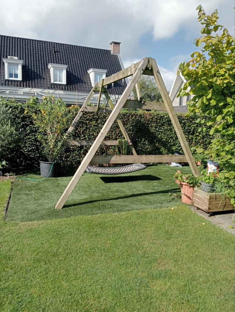 Houten speeltoestel buitenschommel, Kinderen en Baby's, Speelgoed | Buiten | Speeltoestellen, Ophalen, Gebruikt, Schommel