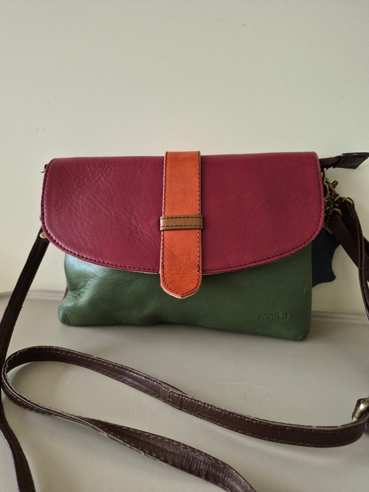 Soruka leren tas, Overige merken, Overige kleuren, Ophalen of Verzenden, Zo goed als nieuw