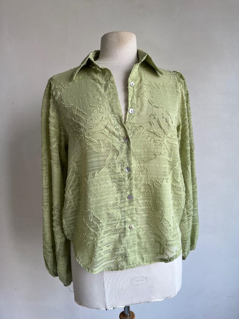 guts & gusto blouse maat s groen blouse, Guts & Gusto, Verzenden, Zo goed als nieuw, Maat 36 (S)