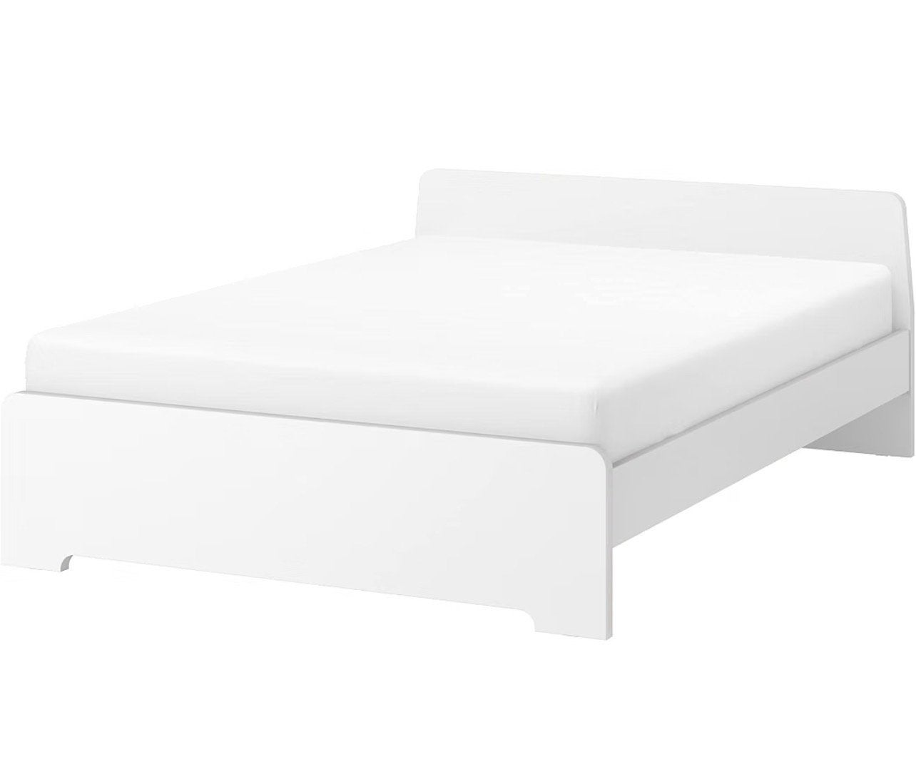 Ikea ASKVOLL bedframe 160x200+lattenbodem -Zo goed als nieuw, Wit, Tweepersoons, Ophalen of Verzenden, Zo goed als nieuw