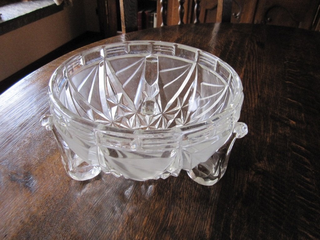 Art deco glas bowl - coupe Libochovice 1930, Verzenden