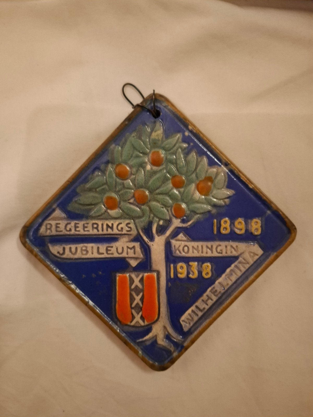 Tegel Regeringsjubileum Koningin Wilhelmina 1898-1938, Verzamelen, Ophalen of Verzenden