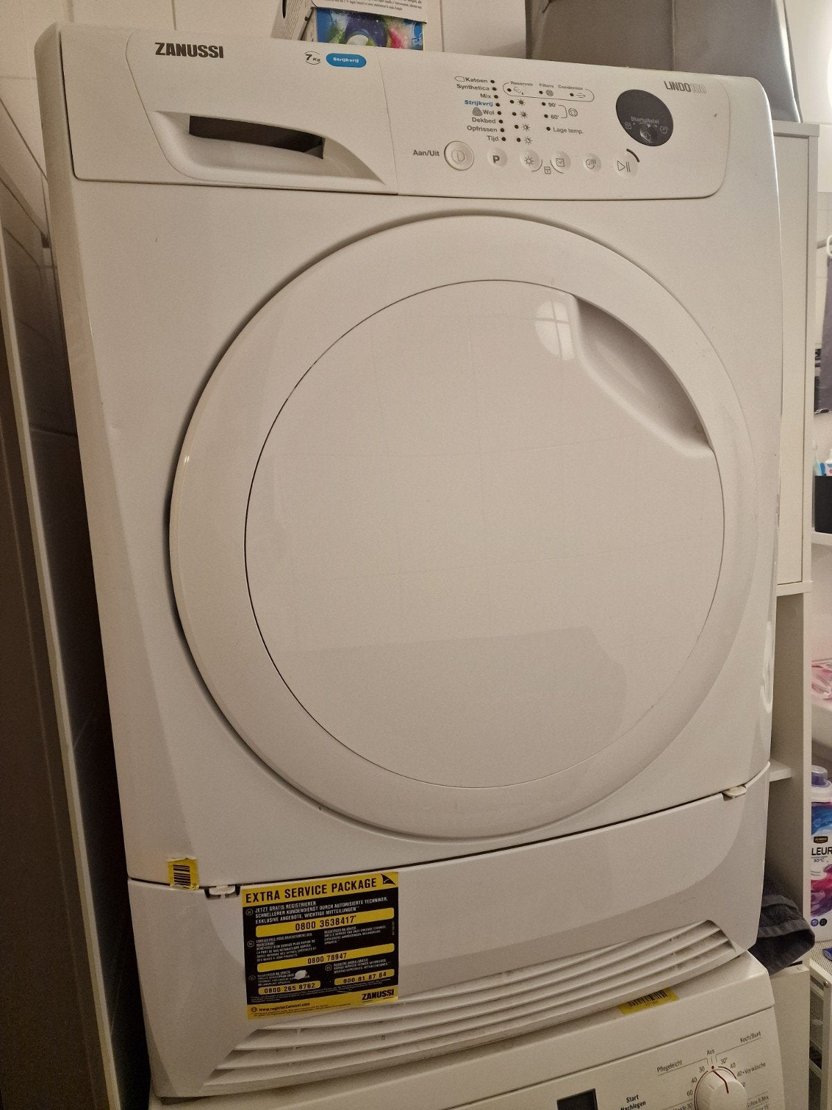 Bosch wasmachine & Zanussi droger | Werkend | Wegens verhuiz, Witgoed en Apparatuur, Ophalen, 6 tot 8 kg, Gebruikt, 85 tot 90 cm