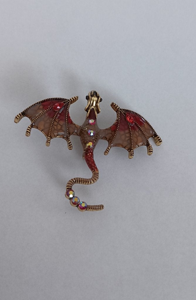 Draak broche, Overige materialen, 4 tot 7 cm, Overige kleuren, Nieuw