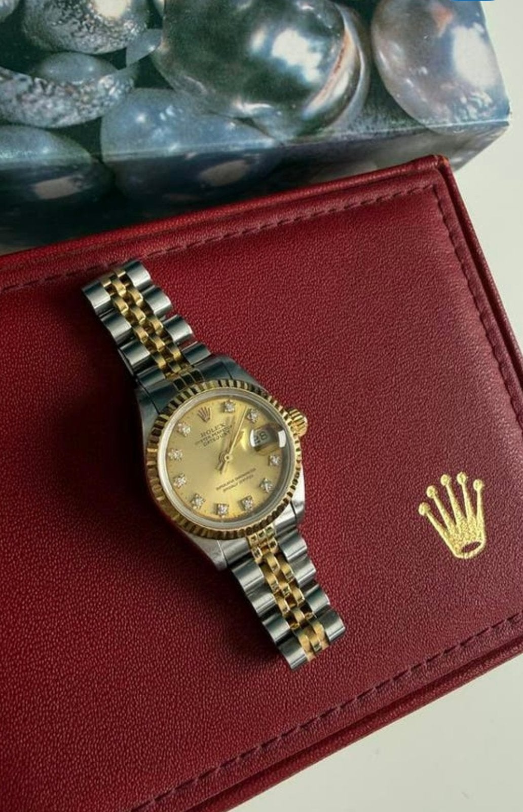 Rolex dames horloge orgineel met diamanten, Ophalen, Zo goed als nieuw, Staal, Rolex