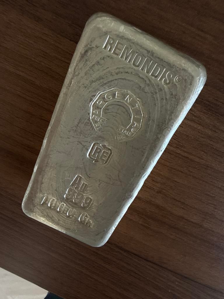 Remondis 1kg Zilverbaar AG999 - Hoogwaardig Beleggingszilver, Postzegels en Munten, Ophalen, Zilver
