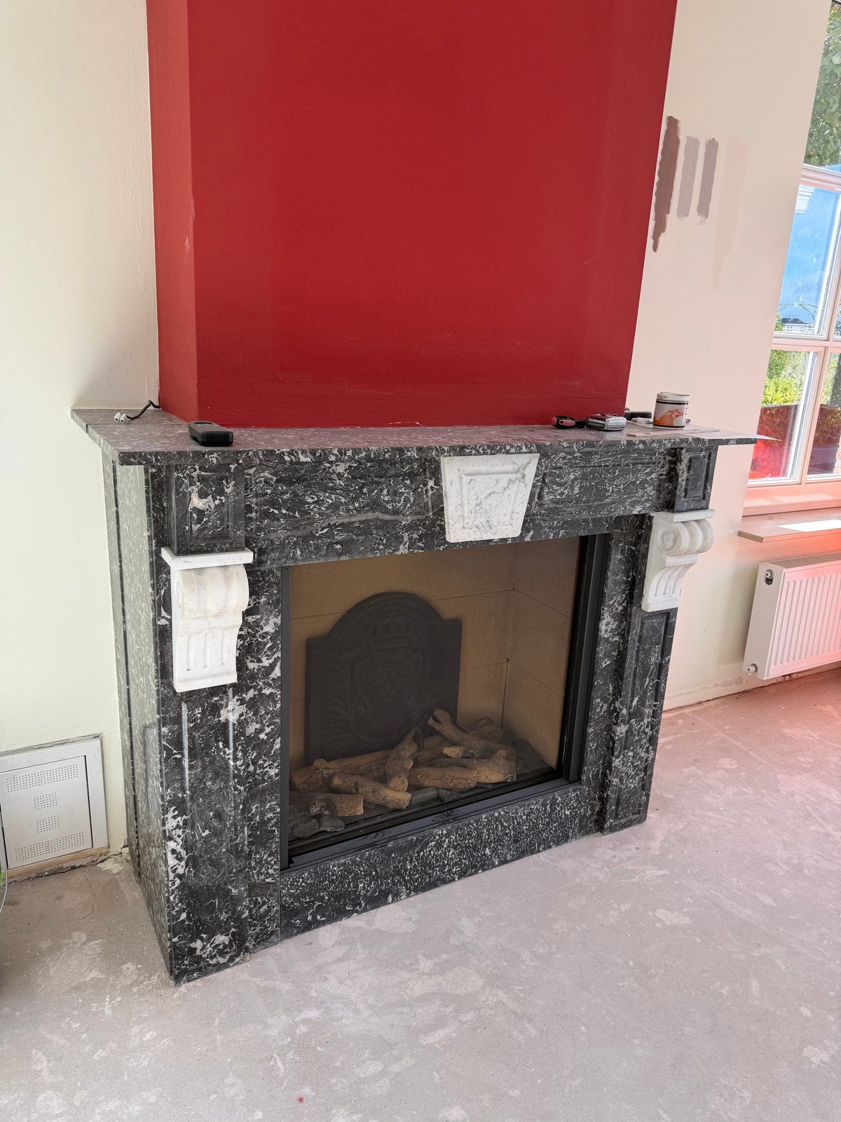 Schouw met Elektrische Haard, Huis en Inrichting, Haarden, Ophalen, Zo goed als nieuw, Inbouwhaard, Elektrische haard