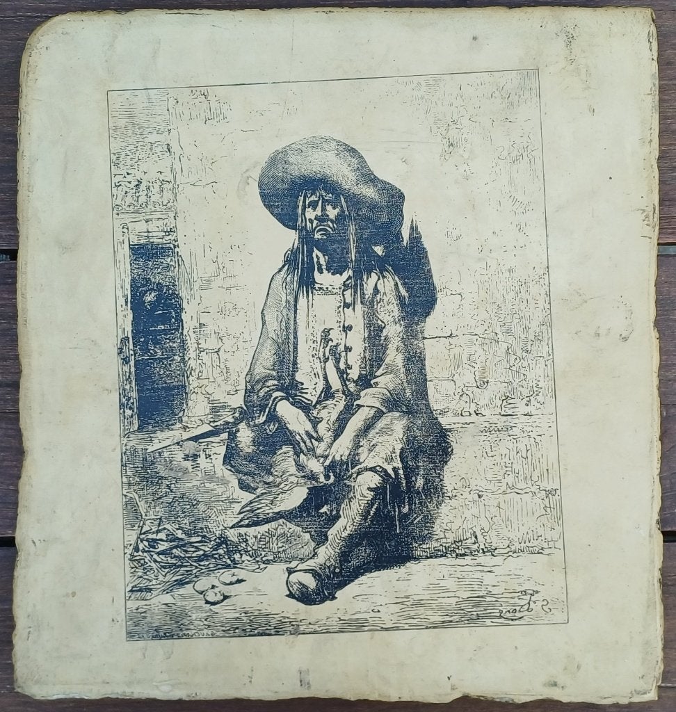 Gesigneerde litho op steen, Verzenden