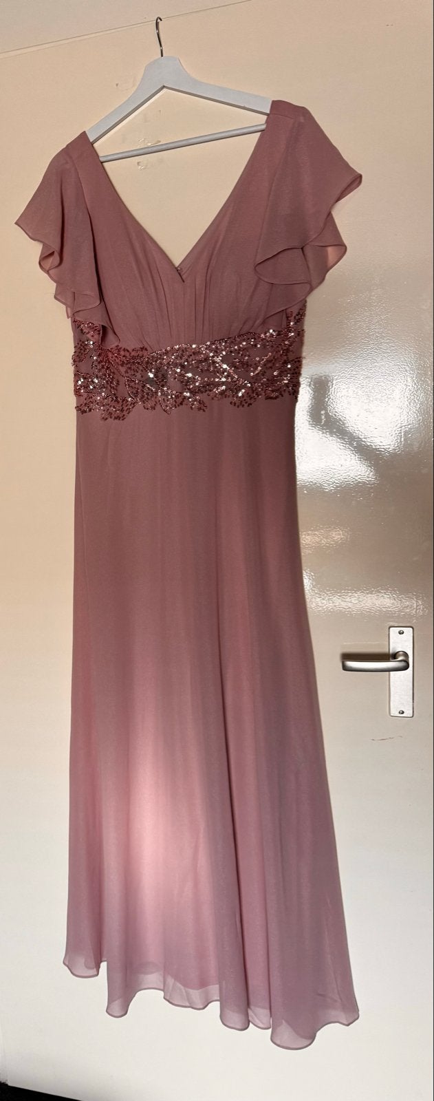 Roze galajurk met pailletten van Lautinel, Kleding | Dames, Jurken, Ophalen, Maat 46/48 (XL) of groter, Nieuw, Roze