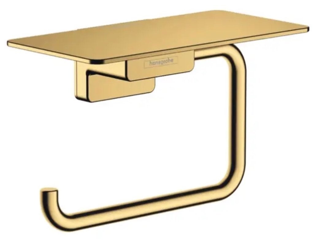 Hansgrohe  Toiletrolhouder met planchet, gepolijst goud, Toilet-accessoire, Overige merken, Nieuw, Ophalen of Verzenden
