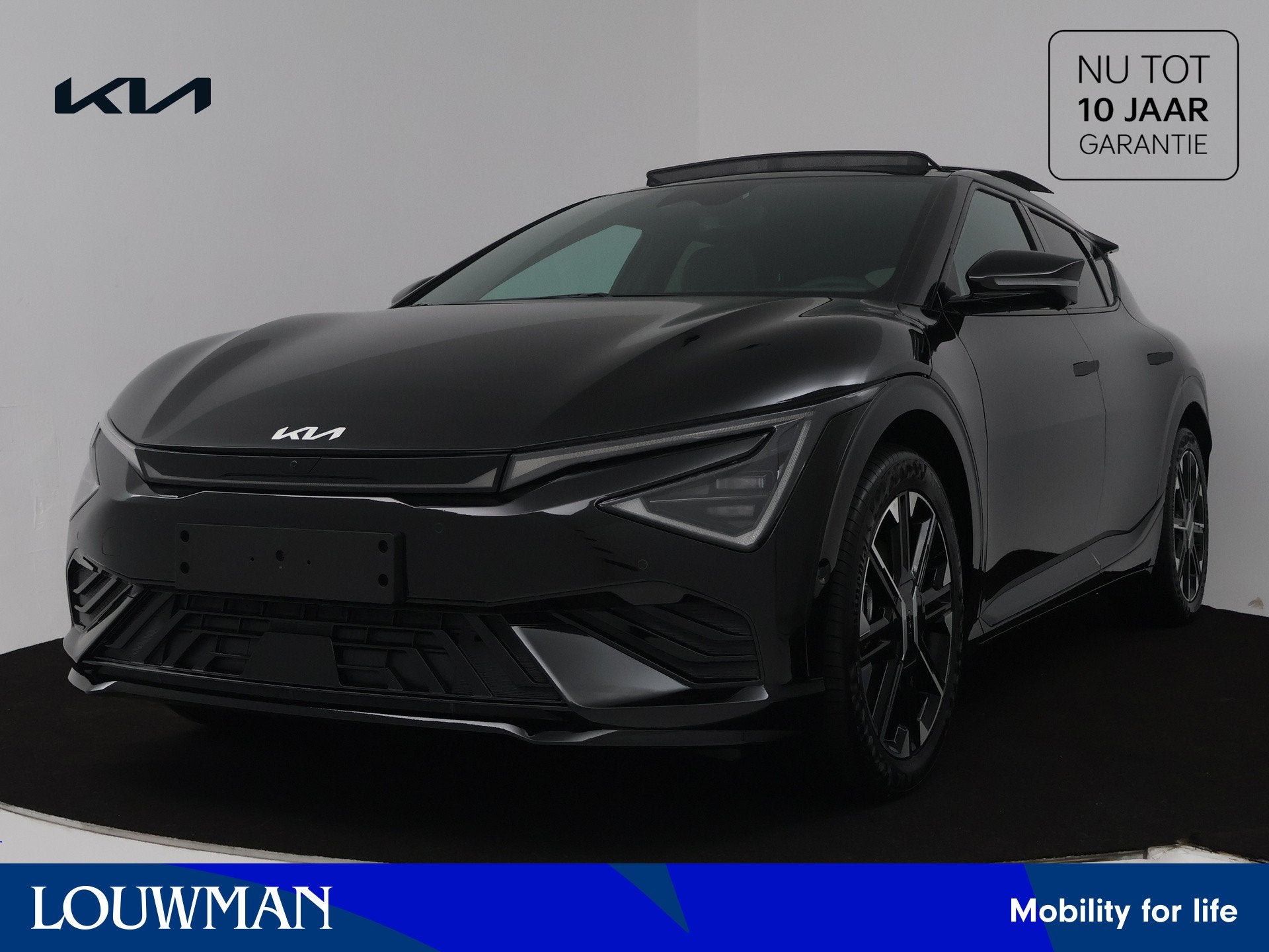 Kia Ev6 GT-Line 84 kWh | VOORRAADMODEL | Schuifdak |, Auto's, Automaat, Achterwielaandrijving, Zwart, Zwart