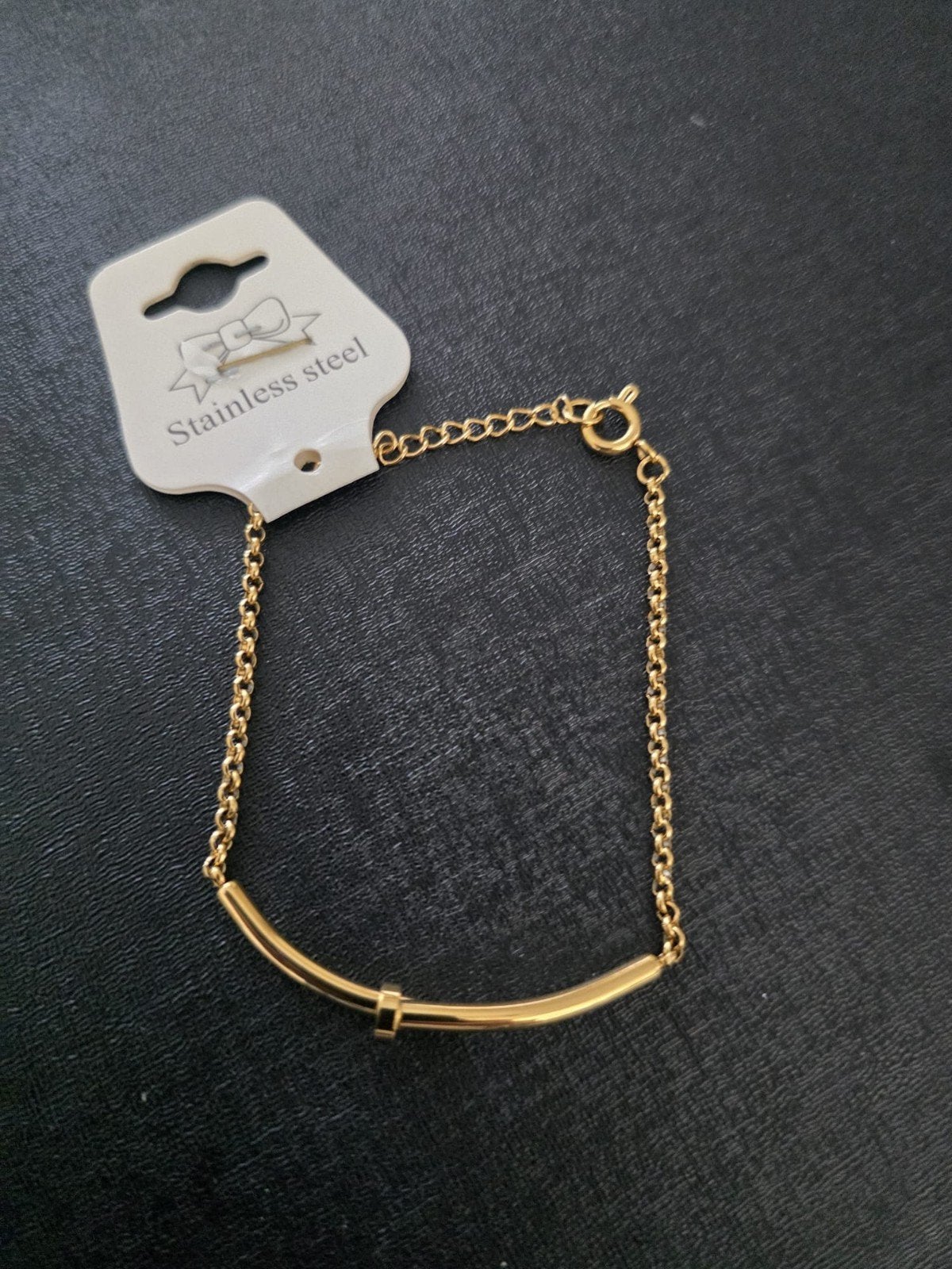 Gouden kleur  armband van roestvrij staal, Ophalen of Verzenden, Nieuw, Goud, Staal