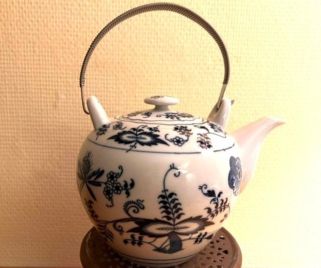 Vintage Theepot met theelichthouder, Ophalen of Verzenden