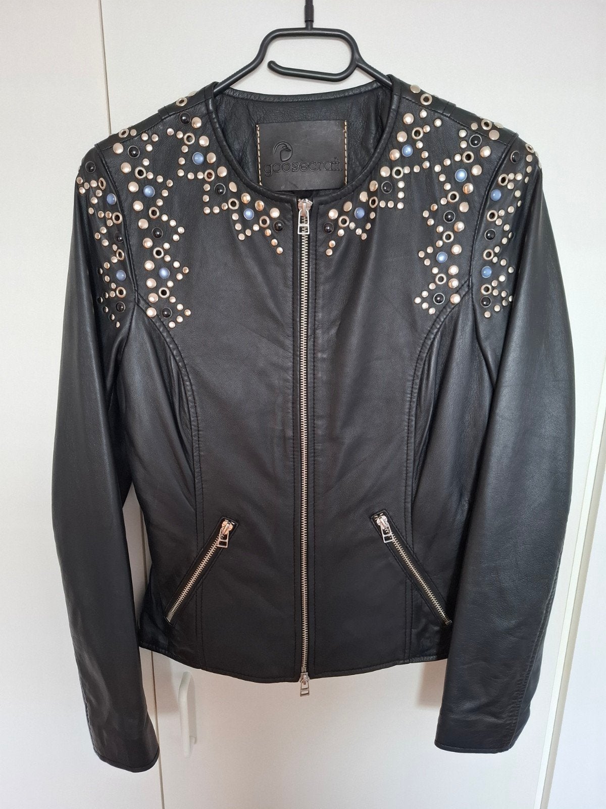 Goosecraft 100% Leren Jas - Zwart met studs - Maat XS, Goosecraft, Zwart, Nieuw, Ophalen of Verzenden