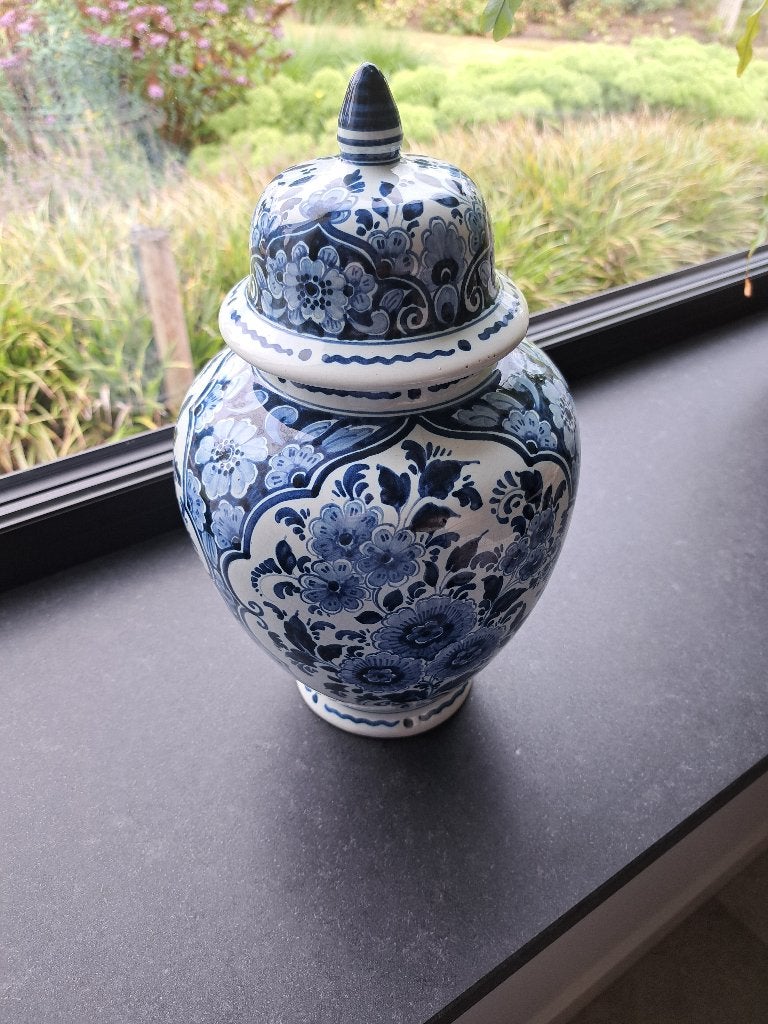 Oud Delft antieke vaas met deksel., Antiek en Kunst, Curiosa en Brocante, Ophalen of Verzenden