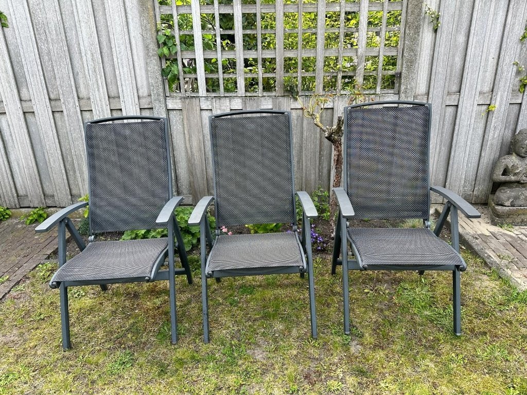 Hartman tuinstoelen 6x, Tuin en Terras, Tuinstoelen, Gebruikt, Aluminium, Inklapbaar, Verstelbaar, Ophalen