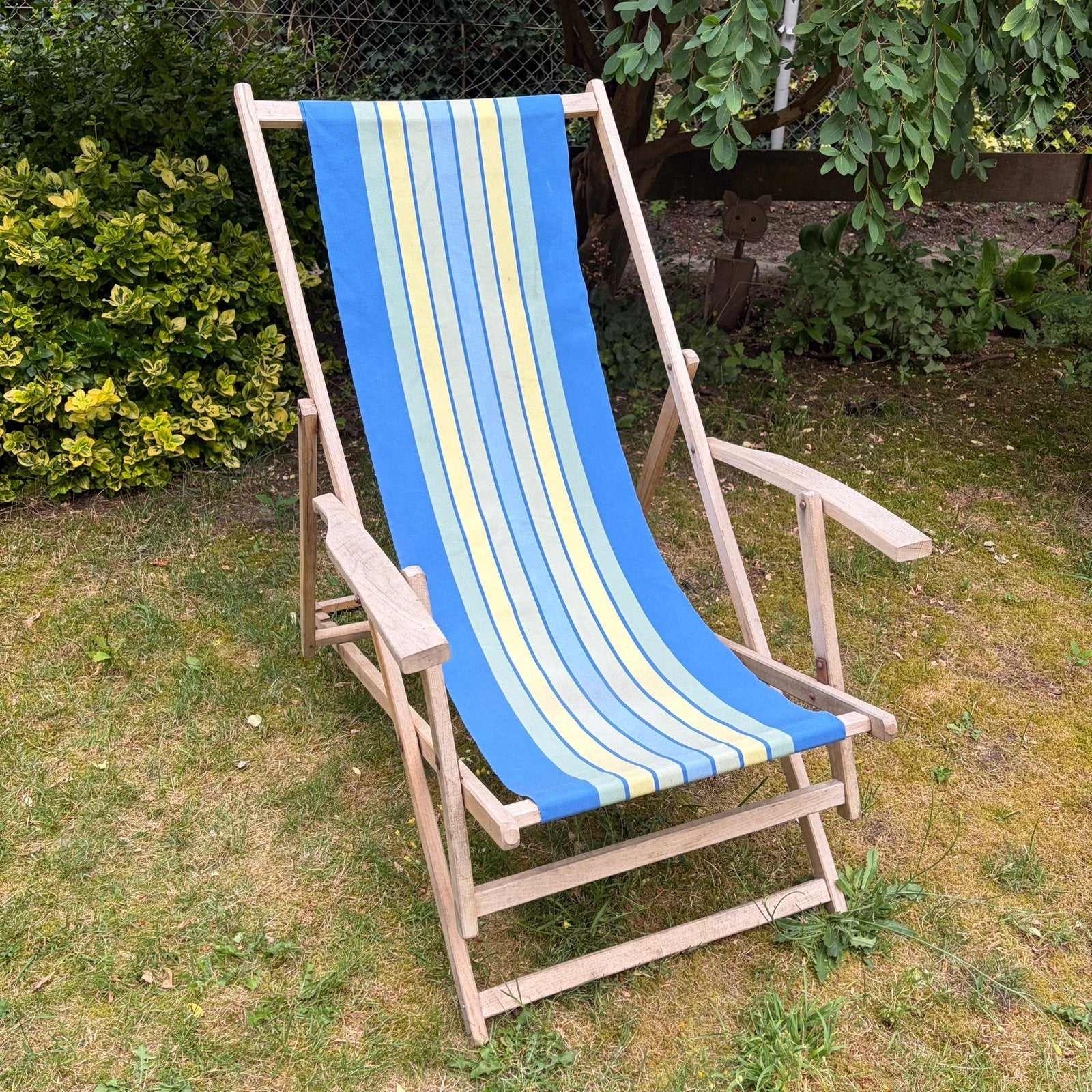 Vintage houten strandstoel, Verzamelen, Retro, Ophalen, Huis en Inrichting