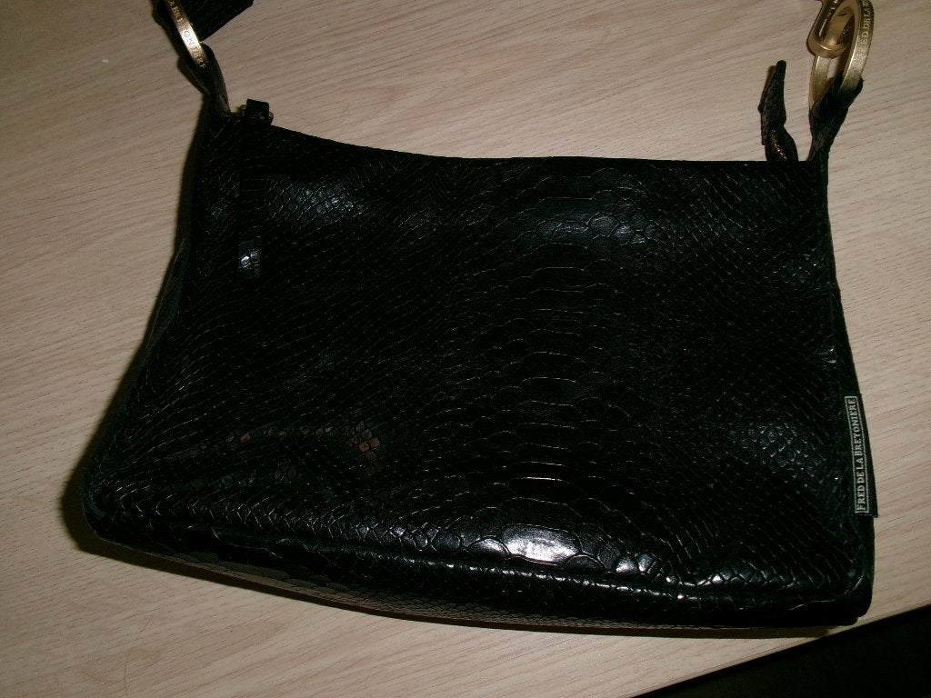 fred de la bretoniere schouder tas, Ophalen of Verzenden, Zo goed als nieuw, Zwart, Schoudertasje
