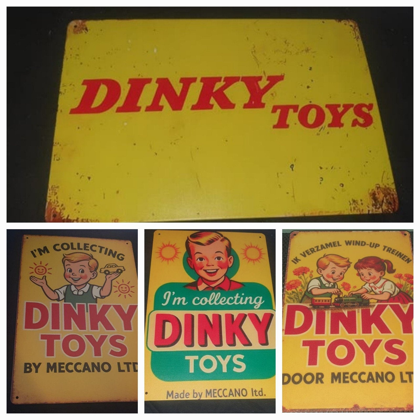 4 Dinky Toys Reclameborden  Metaal - Voor Verzamelaars, Ophalen of Verzenden, Nieuw