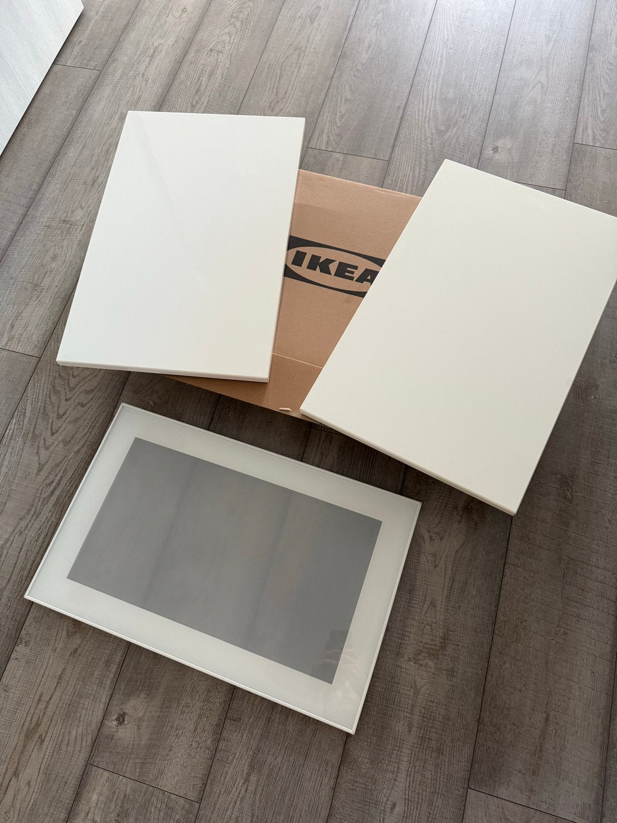 IKEA Besta TV meubel fronten (2x wit, 1x glas), Huis en Inrichting, Kasten | Televisiemeubels, Ophalen, Kunststof, 50 tot 100 cm