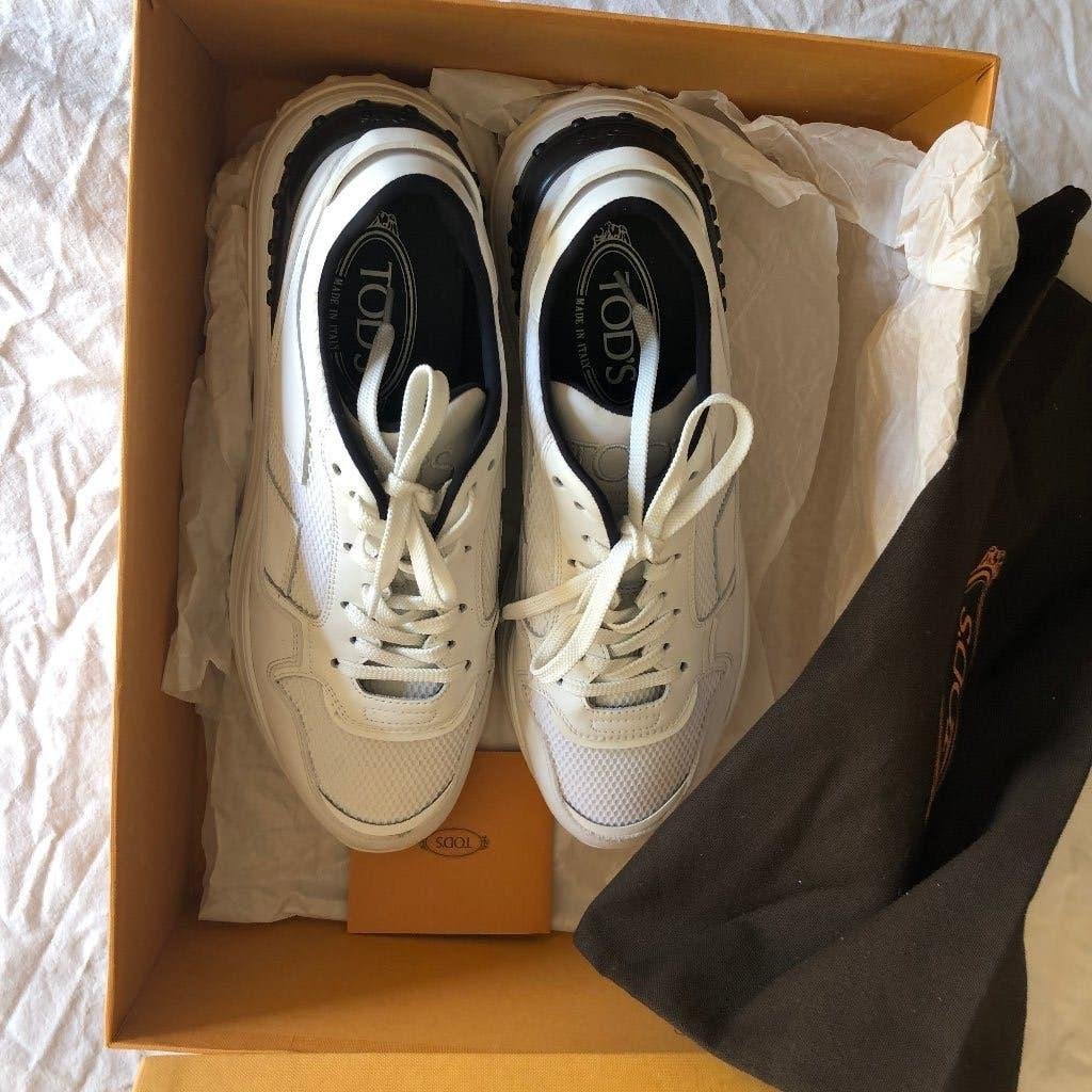 NIEUW Tod's leather & tech mesh sneakers met gebrek mt 39, Verzenden, Wit, Nieuw, Sneakers of Gympen