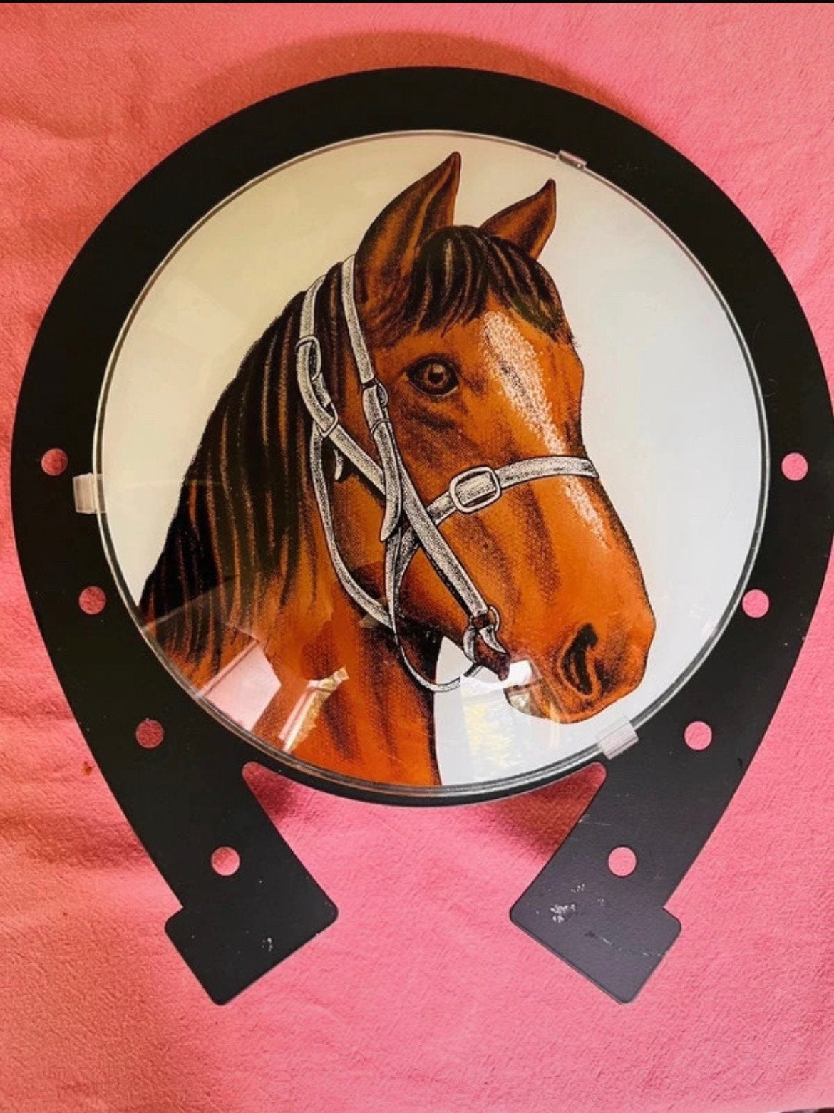 Vintage wandlamp met paard, Ophalen of Verzenden, Gebruikt, Lamp